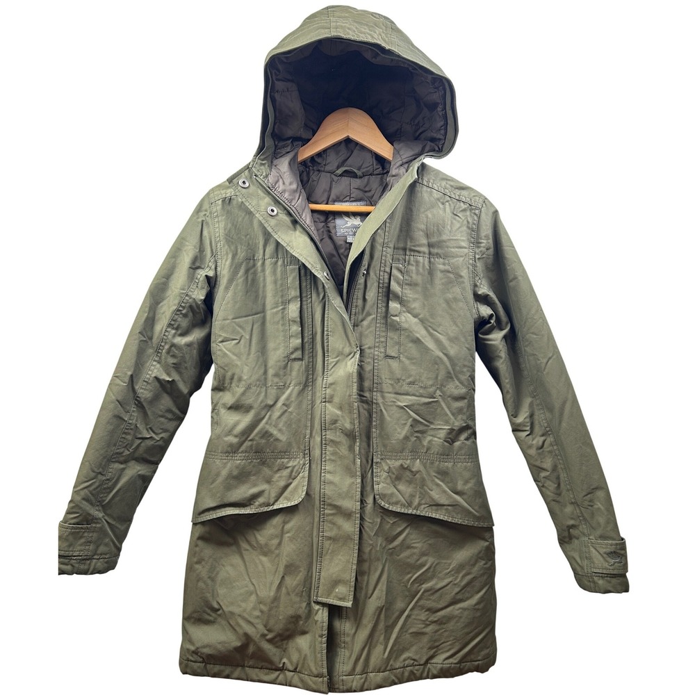 Spiewak Insulated Parka Jacket Mens S Olive Green Hooded Winter Coat Gorpcore